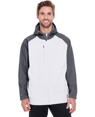 Holloway 229157 Raider Hooded Soft Shell Jacket in Carbon print/ white