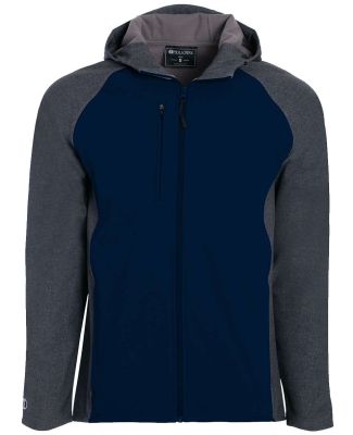 Holloway 229157 Raider Hooded Soft Shell Jacket in Carbon print/ navy