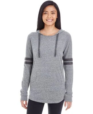 Holloway 229390 Women's Triblend Hooded Long Sleev in Vintage grey/ vintage black
