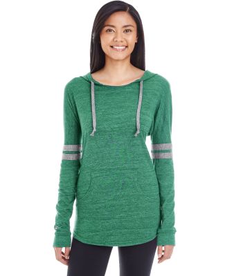Holloway 229390 Women's Triblend Hooded Long Sleev in Vintage forest/ vintage grey