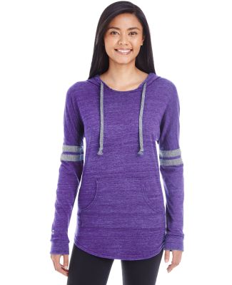 Holloway 229390 Women's Triblend Hooded Long Sleev in Vintage purple/ vintage grey