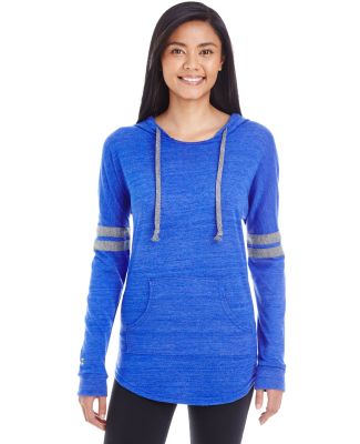 Holloway 229390 Women's Triblend Hooded Long Sleev in Vintage royal/ vintage grey