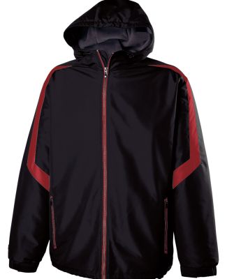 Holloway 229059 Charger Hooded Jacket in Black/ scarlet