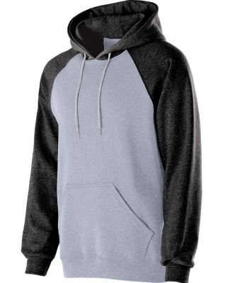 Holloway 229179 Athletic Fleece Banner Hooded Swea in Athletic heather/ black