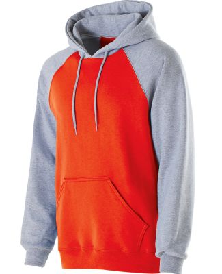 Holloway 229179 Athletic Fleece Banner Hooded Swea in Orange/ athletic heather