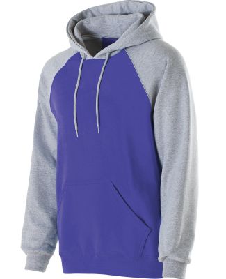Holloway 229179 Athletic Fleece Banner Hooded Swea in Purple/ athletic heather