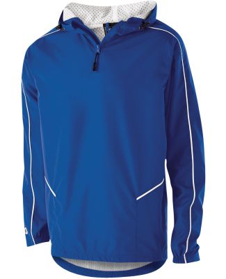 Holloway 229016 Wizard Hooded Quarter-Zip in Royal/ white