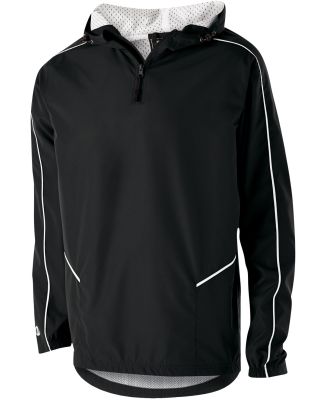Holloway 229016 Wizard Hooded Quarter-Zip in Black/ white