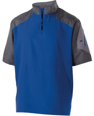 Holloway 229545 Raider Short Sleeve Quarter-Zip in Carbon print/ royal