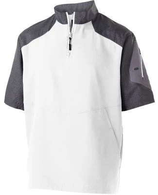 Holloway 229545 Raider Short Sleeve Quarter-Zip in Carbon print/ white