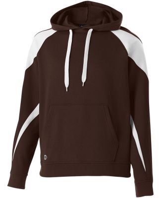 Holloway 229546 Athletic Fleece Prospect Hooded Sw in Brown/ white
