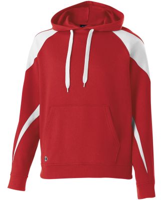 Holloway 229546 Athletic Fleece Prospect Hooded Sw in Scarlet/ white
