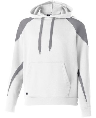 Holloway 229546 Athletic Fleece Prospect Hooded Sw in White/ charcoal heather