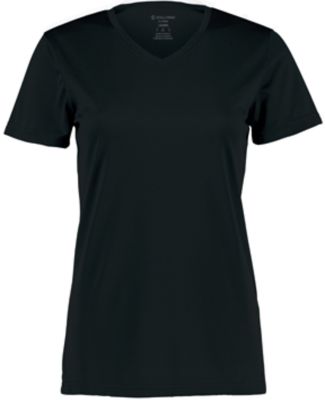 Holloway 222820 Women's Momentum V-Neck T-Shirt in Black