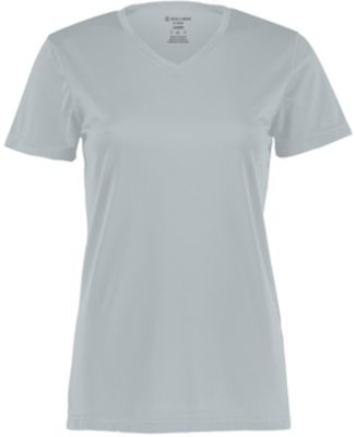 Holloway 222820 Women's Momentum V-Neck T-Shirt in Silver