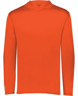 Holloway 222830 Momentum Hooded Long Sleeve T-Shir in Orange