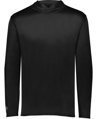 Holloway 222830 Momentum Hooded Long Sleeve T-Shir in Black