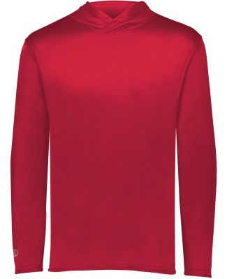 Holloway 222830 Momentum Hooded Long Sleeve T-Shir in Scarlet