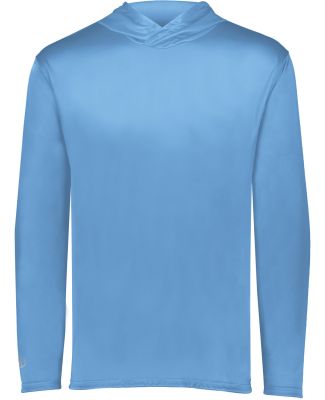 Holloway 222830 Momentum Hooded Long Sleeve T-Shir in Columbia blue