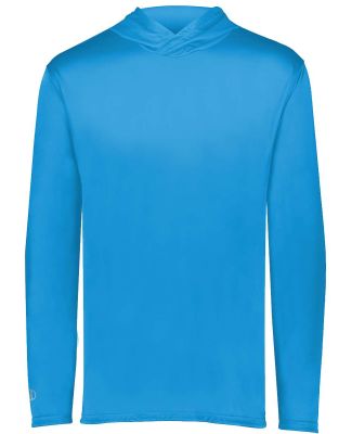 Holloway 222830 Momentum Hooded Long Sleeve T-Shir in Power blue