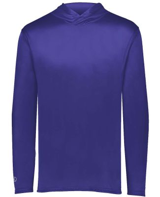 Holloway 222830 Momentum Hooded Long Sleeve T-Shir in Purple