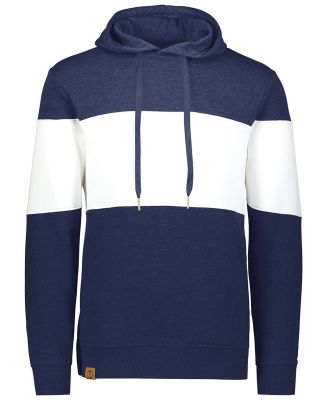 Holloway 229563 All-American Fleece Colorblocked H in Navy heather/ white