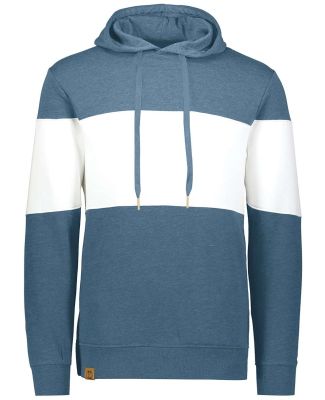 Holloway 229563 All-American Fleece Colorblocked H in Storm heather/ white