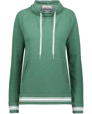 Holloway 229763 Women's All-American Fleece Funnel in Dark green heather/ white