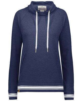 Holloway 229763 Women's All-American Fleece Funnel in Navy heather/ white