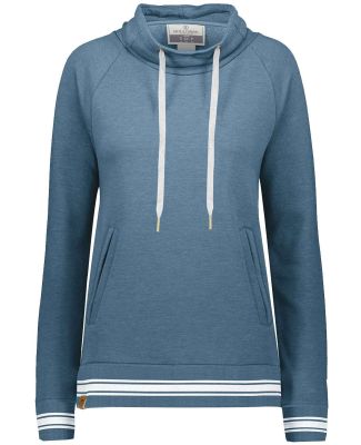 Holloway 229763 Women's All-American Fleece Funnel in Storm heather/ white