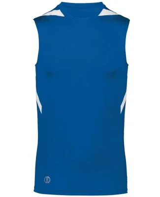 Holloway 221037 PR Max Compression Jersey in Royal/ white