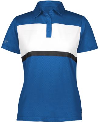 Holloway 222776 Women's Prism Bold Polo in Royal/ white