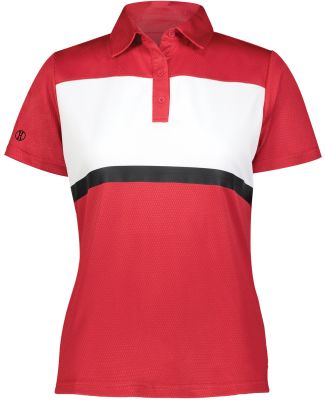 Holloway 222776 Women's Prism Bold Polo in Scarlet/ white