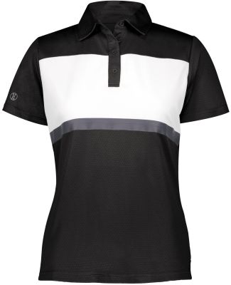 Holloway 222776 Women's Prism Bold Polo in Black/ white