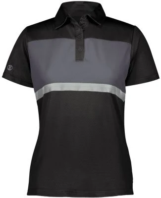Holloway 222776 Women's Prism Bold Polo in Black/ carbon
