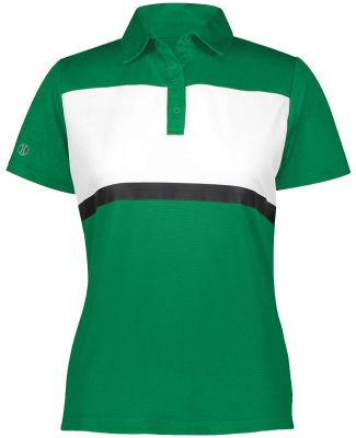 Holloway 222776 Women's Prism Bold Polo in Kelly/ white