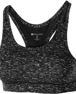 Holloway 223300 Women's Vent Sports Bra in Black space dye