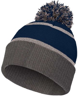 Holloway 223816 8 1/2" Reflective Knit Beanie in Navy/ carbon