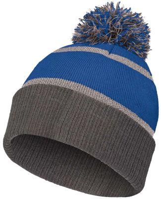 Holloway 223816 8 1/2" Reflective Knit Beanie in Royal/ carbon