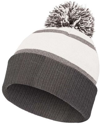 Holloway 223816 8 1/2" Reflective Knit Beanie in White/ carbon