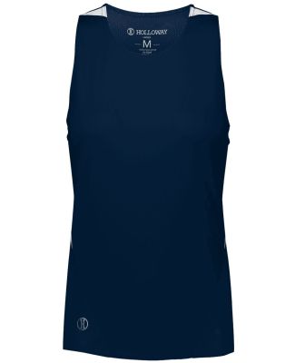Holloway 221335 Women's PR Max Track Racerback Jer in Navy/ white