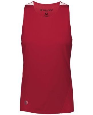 Holloway 221335 Women's PR Max Track Racerback Jer in Scarlet/ white