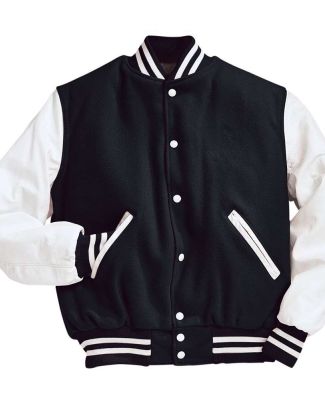 Holloway 224183 Varsity Wool Jacket in Black/ white