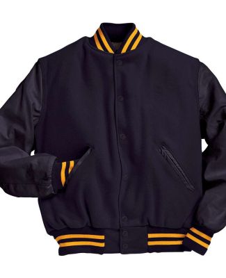 Holloway 224183 Varsity Wool Jacket in Dark navy/ dark navy/ light gold