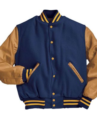 Holloway 224183 Varsity Wool Jacket in Dark royal/ light gold