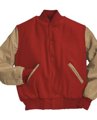 Holloway 224183 Varsity Wool Jacket in Scarlet/ cream