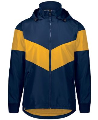 Holloway 229527 Potomac Hooded Jacket in Navy/ gold