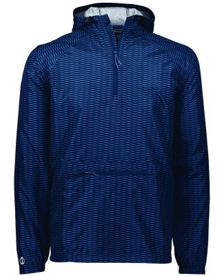 Holloway 229554 Range Hooded Packable Quarter-Zip  in Navy