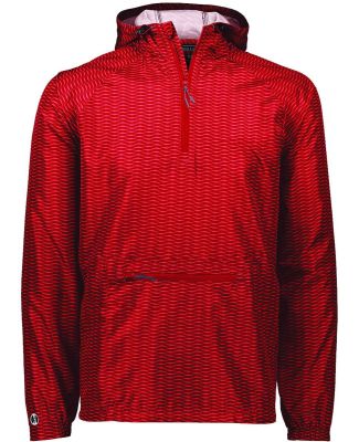 Holloway 229554 Range Hooded Packable Quarter-Zip  in Scarlet