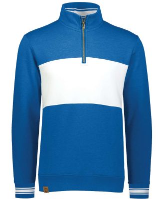 Holloway 229565 All-American Fleece Colorblocked Q in Royal heather/ white
